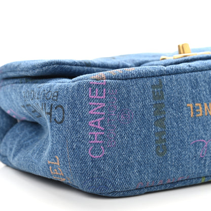 Chanel Denim Quilted Mini Denim Mood Rectangular Flap Blue Multicolor 8 of 9