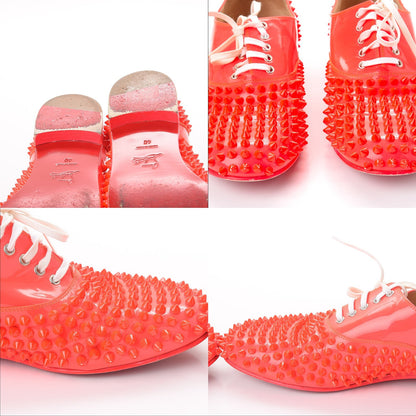 Christian Louboutin Patent Spiked Freddy Oxfords 40 Rose Paris 11 of 11
