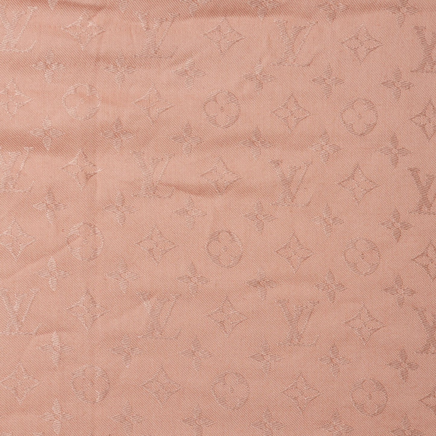Silk Wool Monogram Shine Shawl Rose