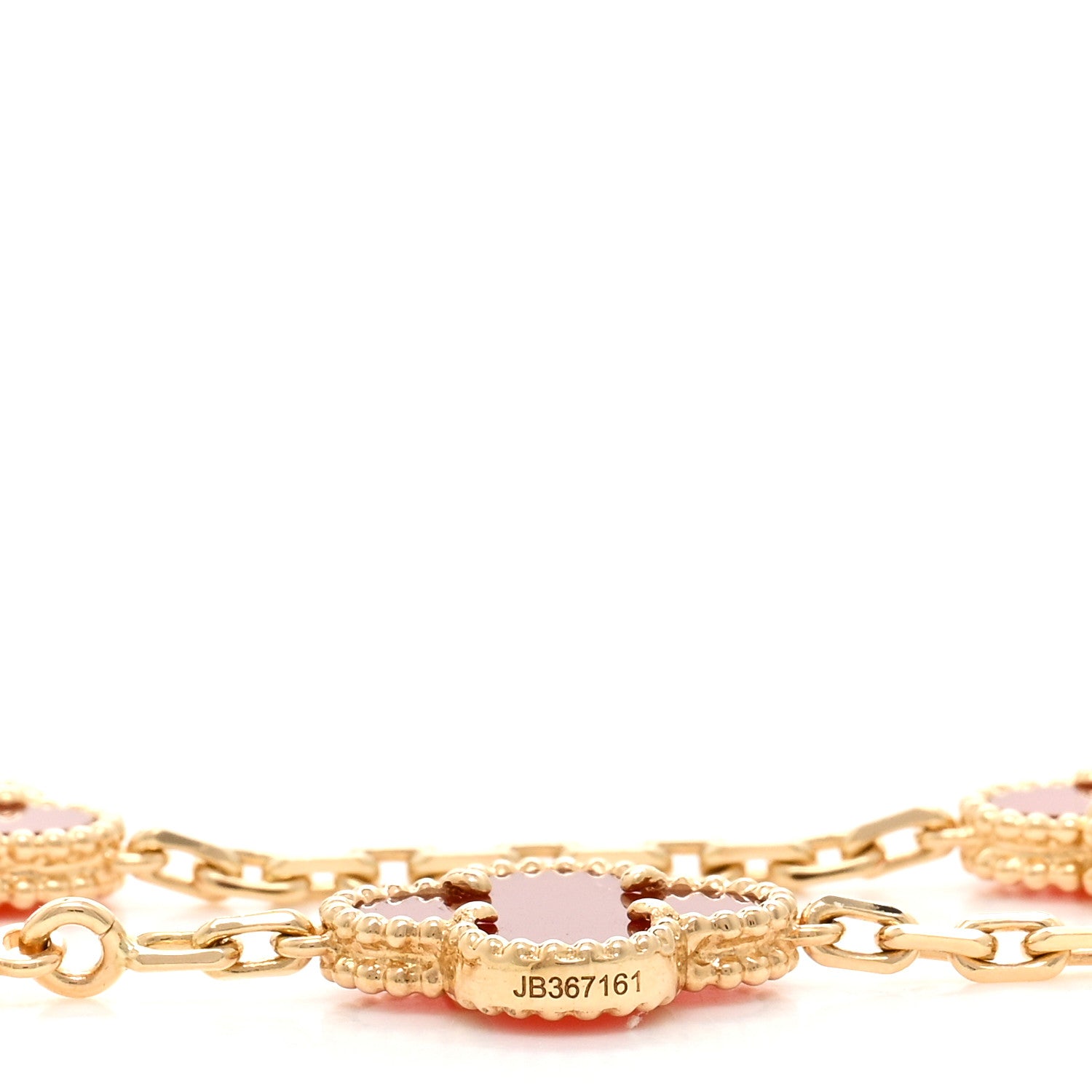 Van Cleef & Arpels 18K Yellow Gold Carnelian 10 Motifs Vintage Alhambra Necklace 5 of 6