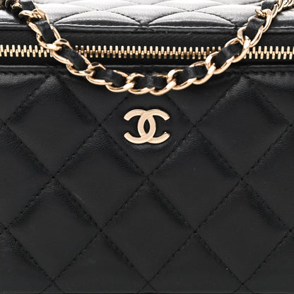 Chanel Lambskin Quilted Small Vanity Case With Chain Black 8 of 11