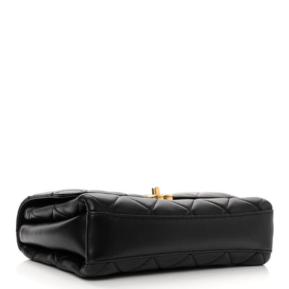 Chanel Lambskin Quilted CC Crystal Logo Chain Flap Black 4 of 12