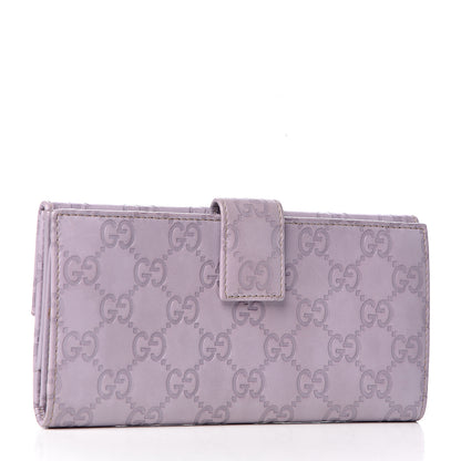 Gucci Guccissima Metal Bar Continental Wallet Lavender 3 of 7