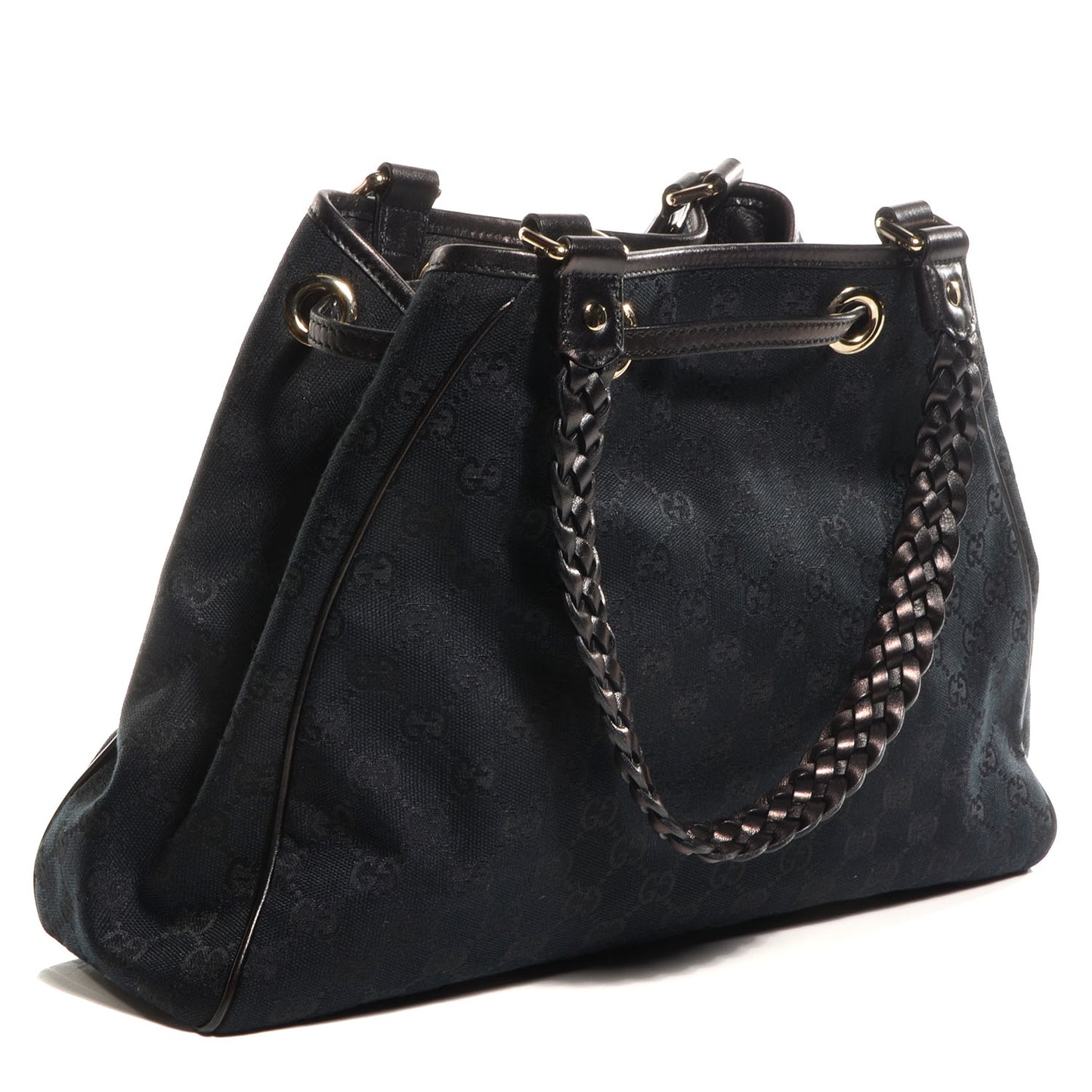 Monogram Peggy Braided Tote Black