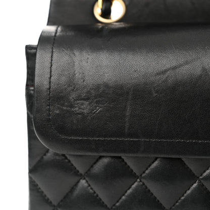 Chanel Lambskin Quilted Medium Double Flap Black 12 of 19
