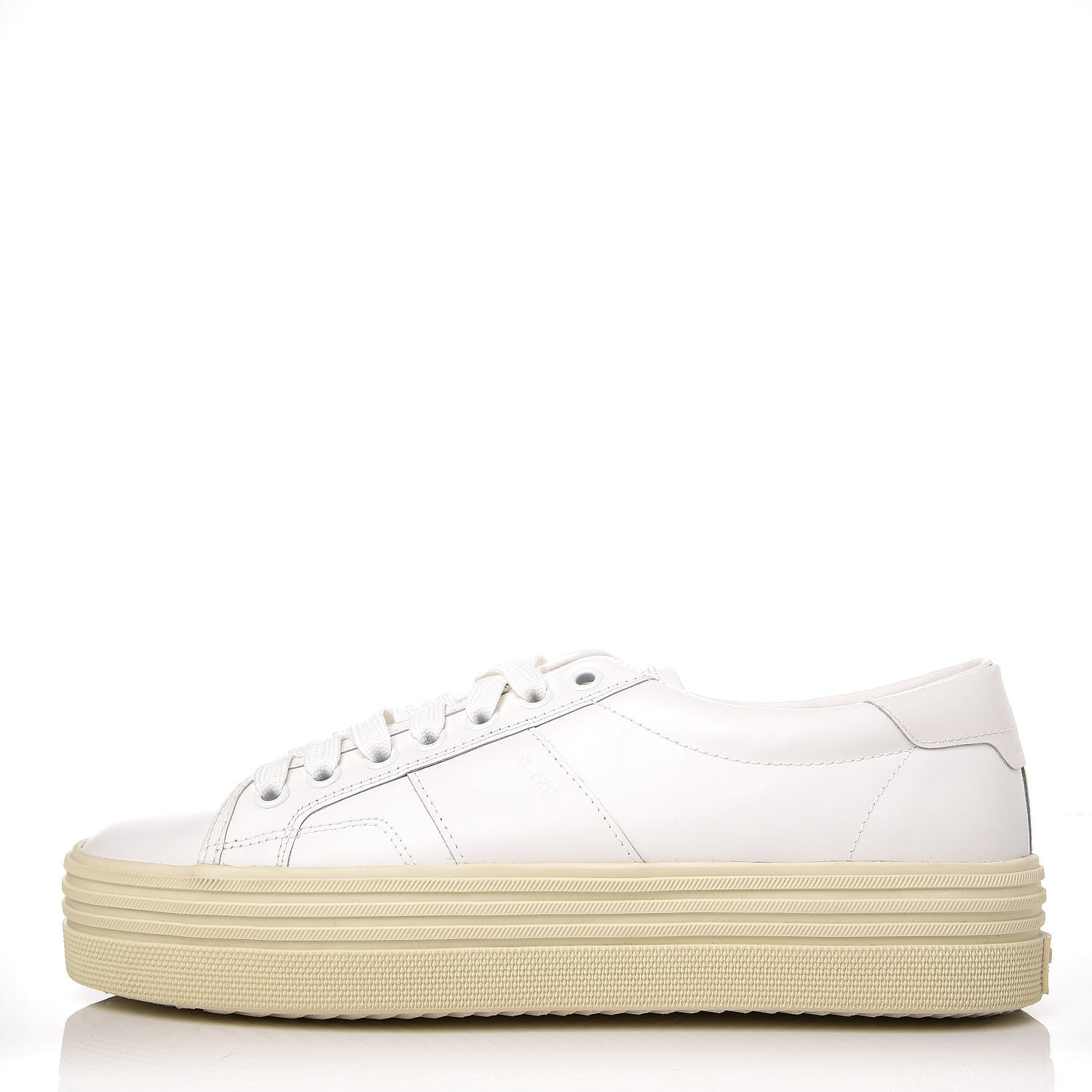 Saint Laurent Calfskin Court Sneakers 37 White 1 of 10