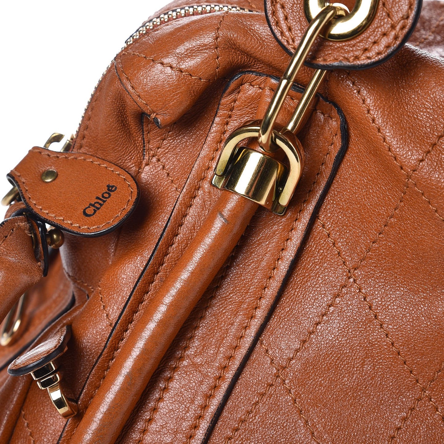 Sheepskin Stitched Small Paraty Caramel