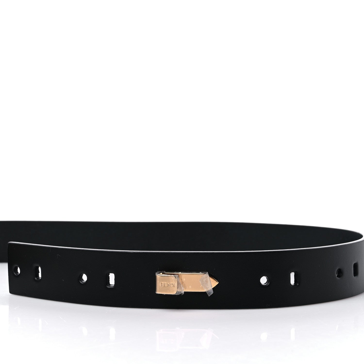 Versace X FENDI Calfskin Fendace Logo Belt 100 40 Black 4 of 6