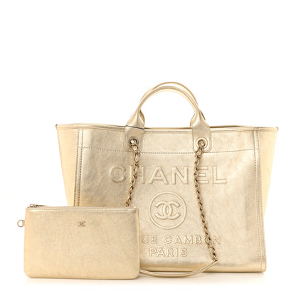 Chanel Metallic Calfskin Medium Deauville Tote Gold 1 of 12