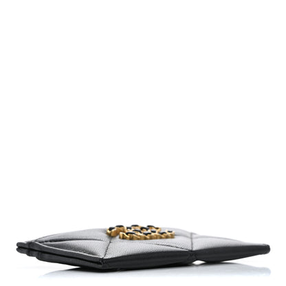 Chanel Lambskin Quilted Chanel 19 Card Holder Black 4 of 10