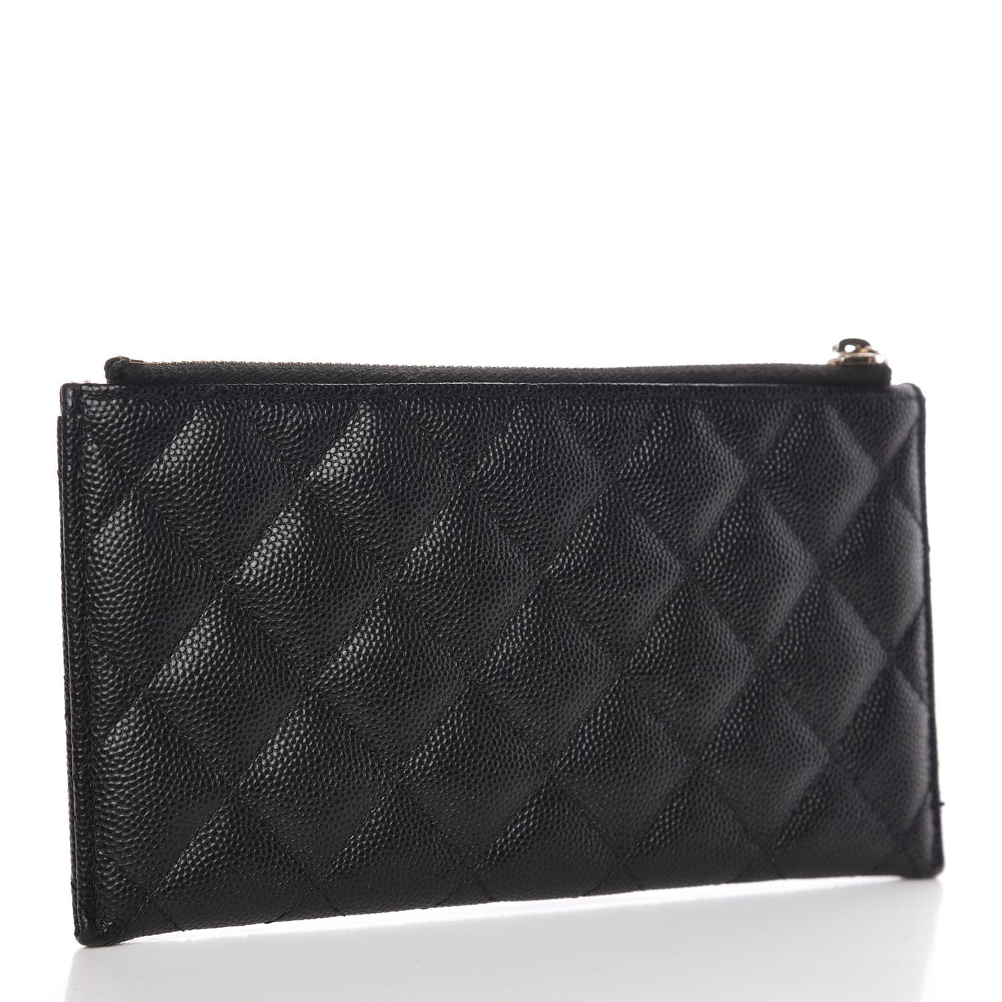 Caviar Quilted Classic Zip Pouch Black