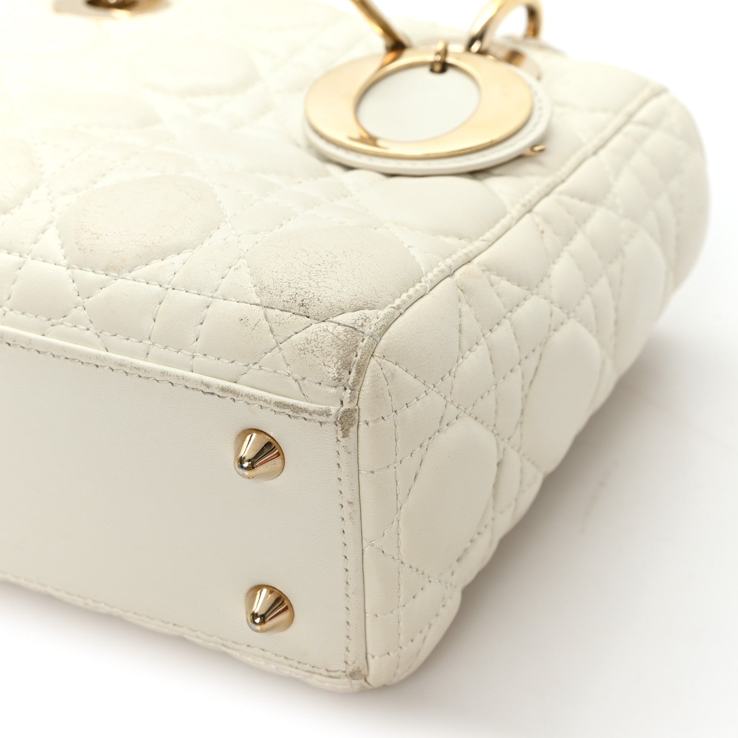 Christian Dior Lambskin Cannage Small My ABCDior Lady Dior White 10 of 12
