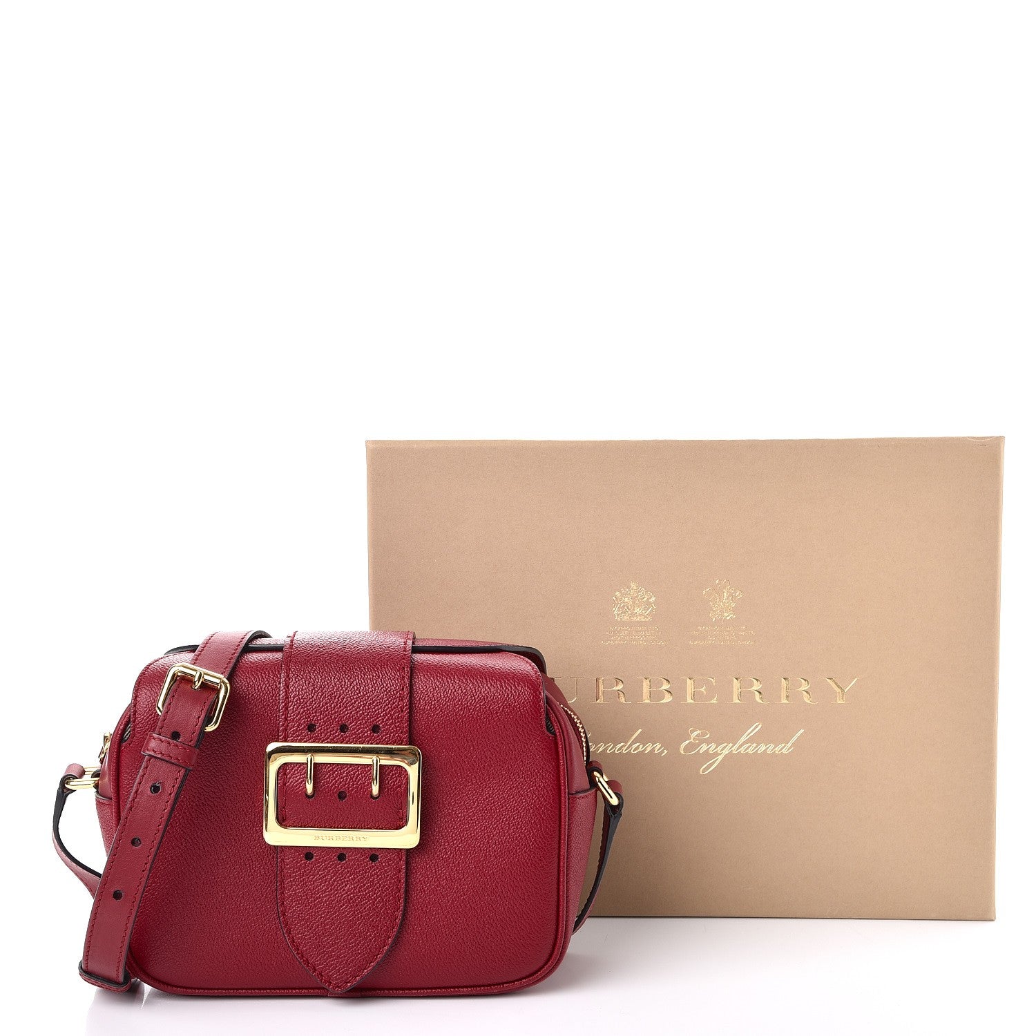 Burberry Soft Grain Calfskin Small Buckle Zip Bag Parade Red 12 of 12