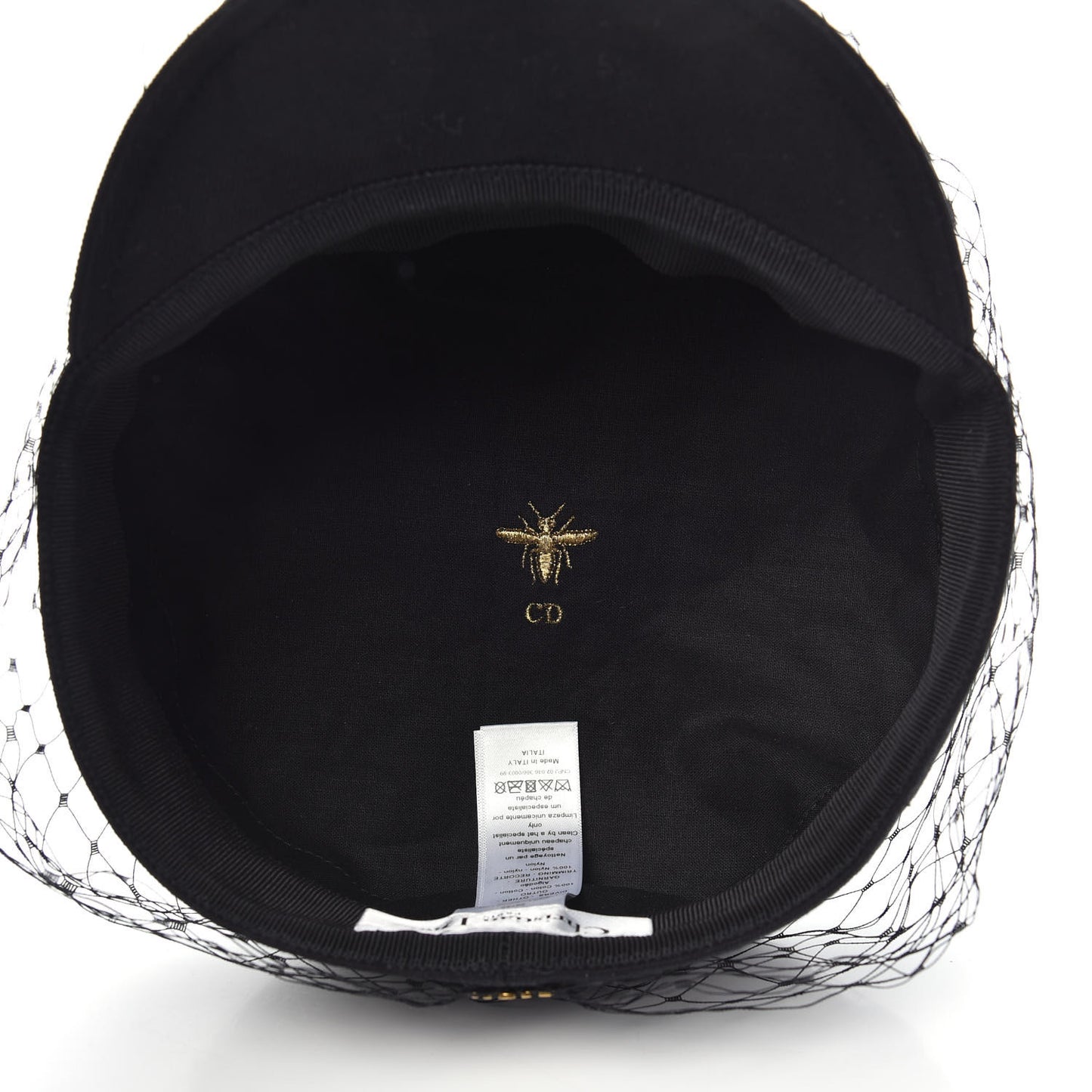 Cotton Canvas Arty Cap with Veil 57 Black