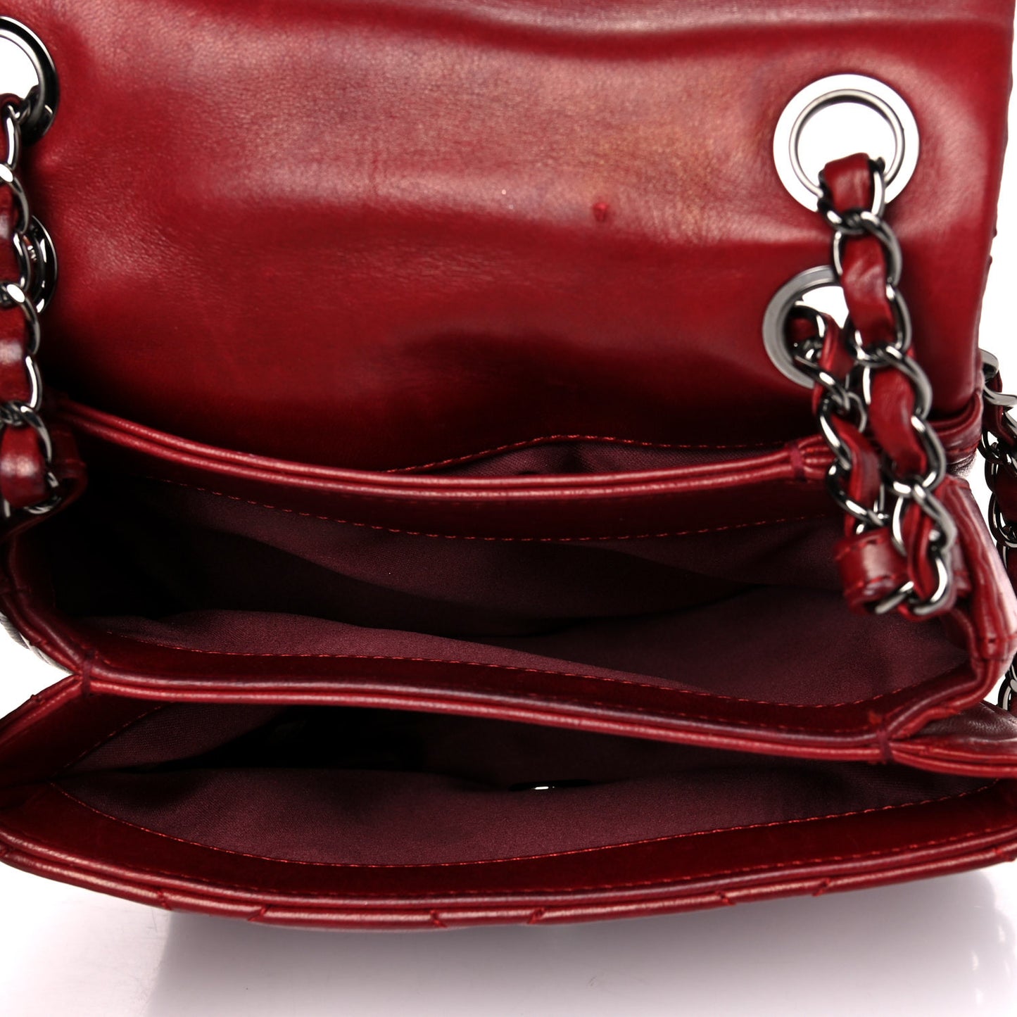 Lambskin Quilted Mini Chanel 3 Flap Red