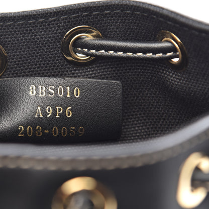 Fendi Canvas Vitello King F is Fendi FF Embroidered Mini Mon Tresor Bucket Bag Black 7 of 10