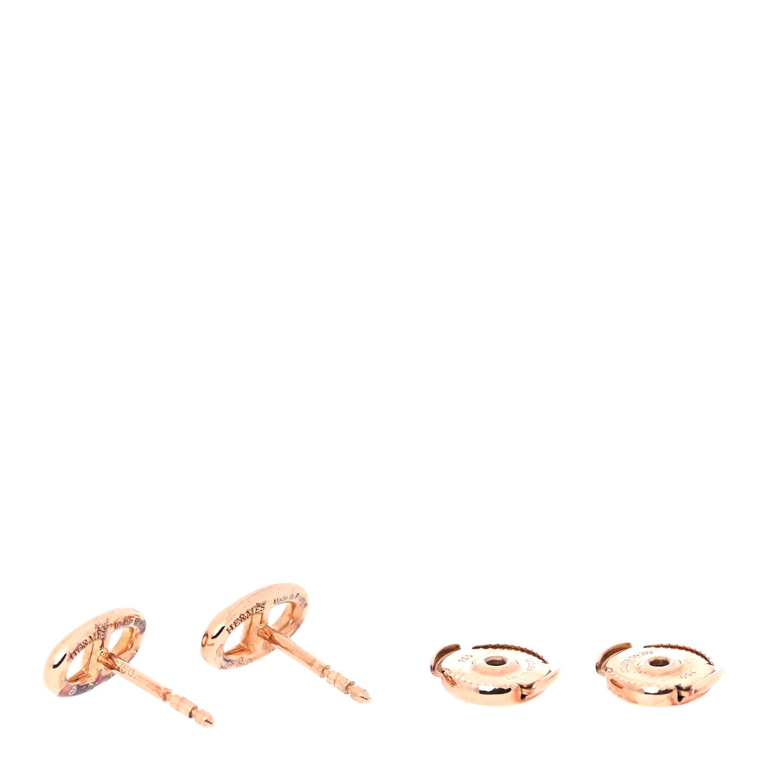 Hermes 18K Rose Gold TPM Farandole Stud Earrings 3 of 4