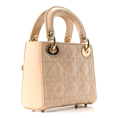 Christian Dior Patent Cannage Mini Lady Dior Beige 3 of 10