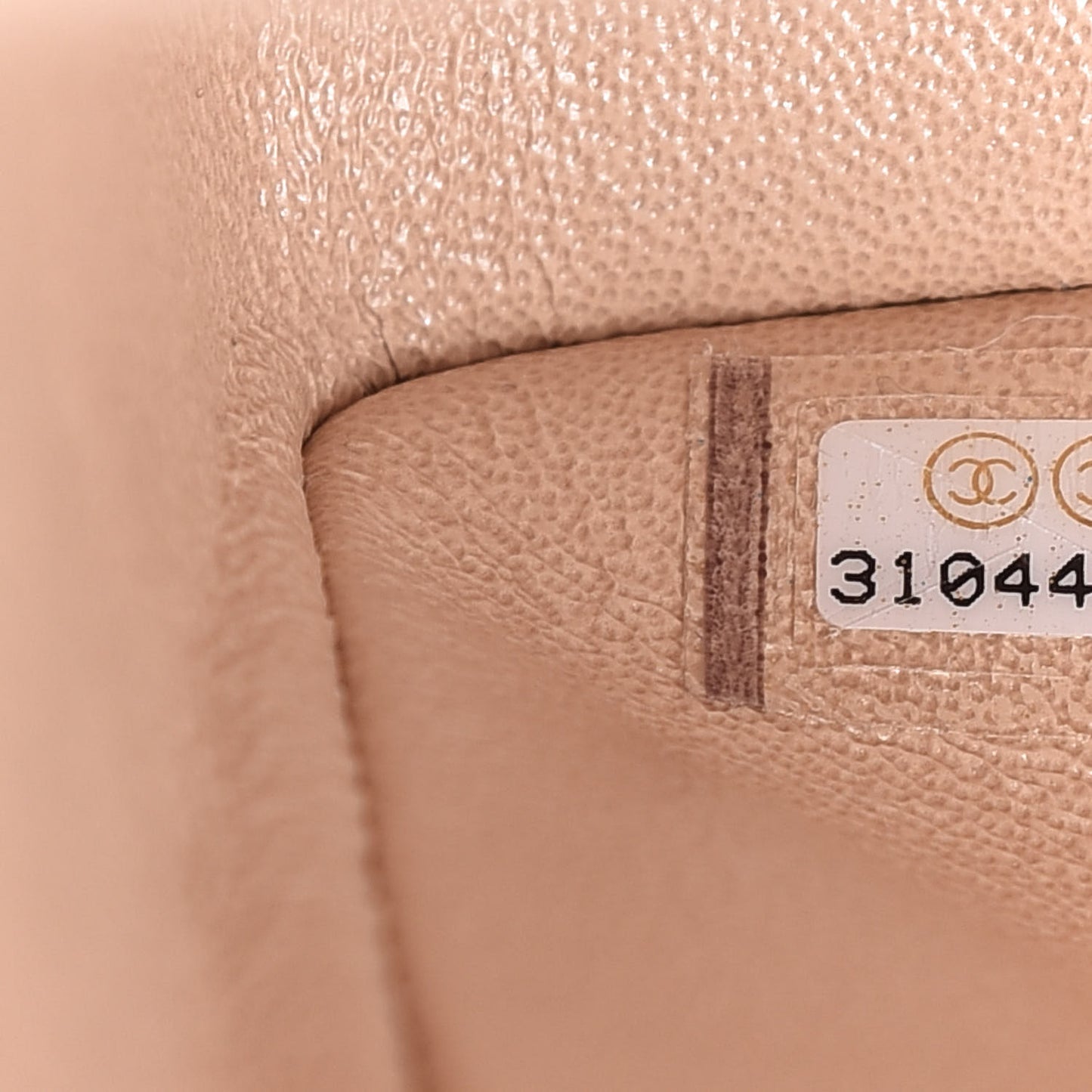 Iridescent Calfskin Quilted Medium Double Flap Beige