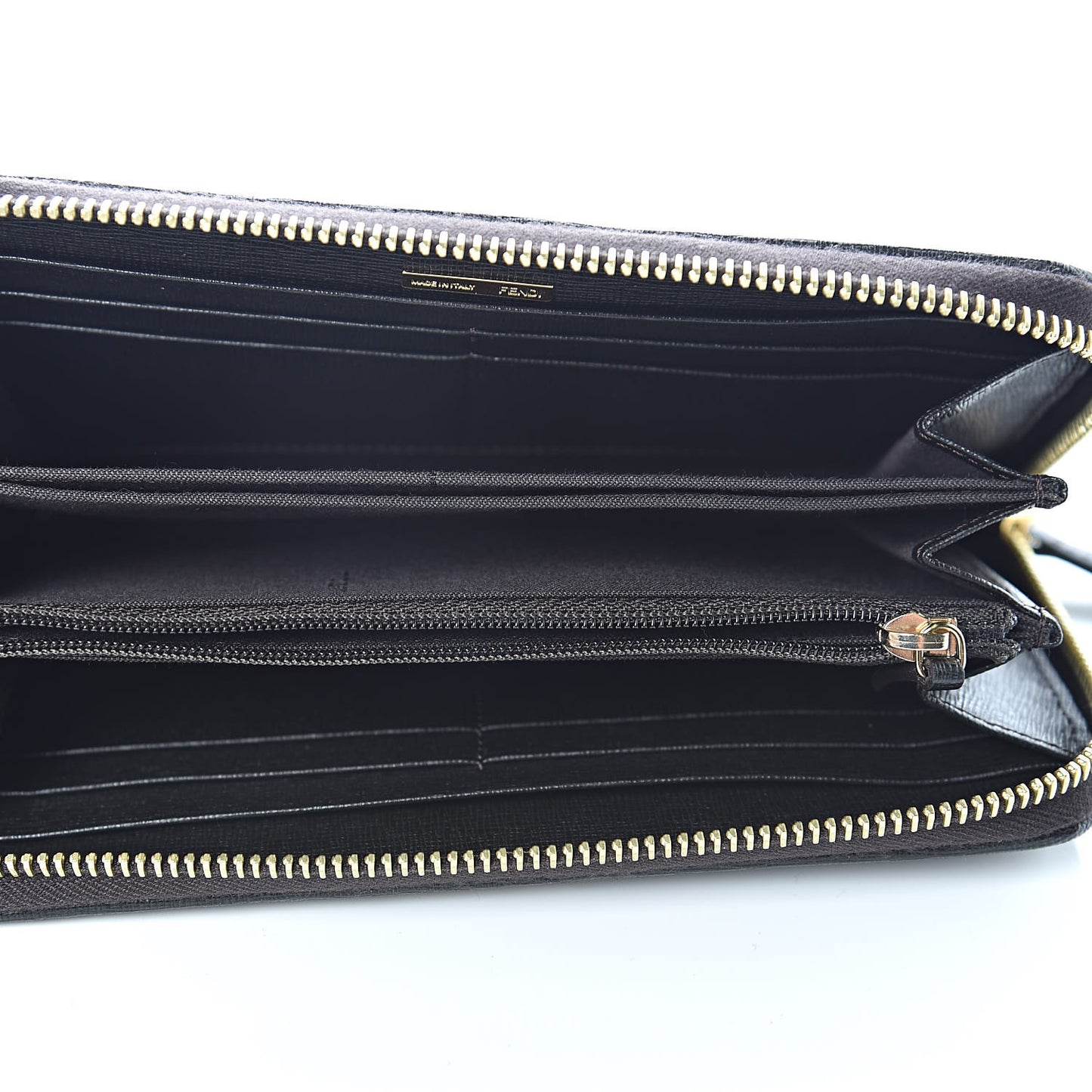 Zucca Spalmati Vitello Elite Zip Around Wallet Tobacco Ebano