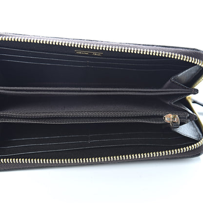 Fendi Zucca Spalmati Vitello Elite Zip Around Wallet Tobacco Ebano 5 of 8