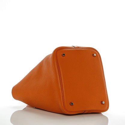 Hermes Taurillon Clemence Picotin Lock 22 MM Orange 4 of 7