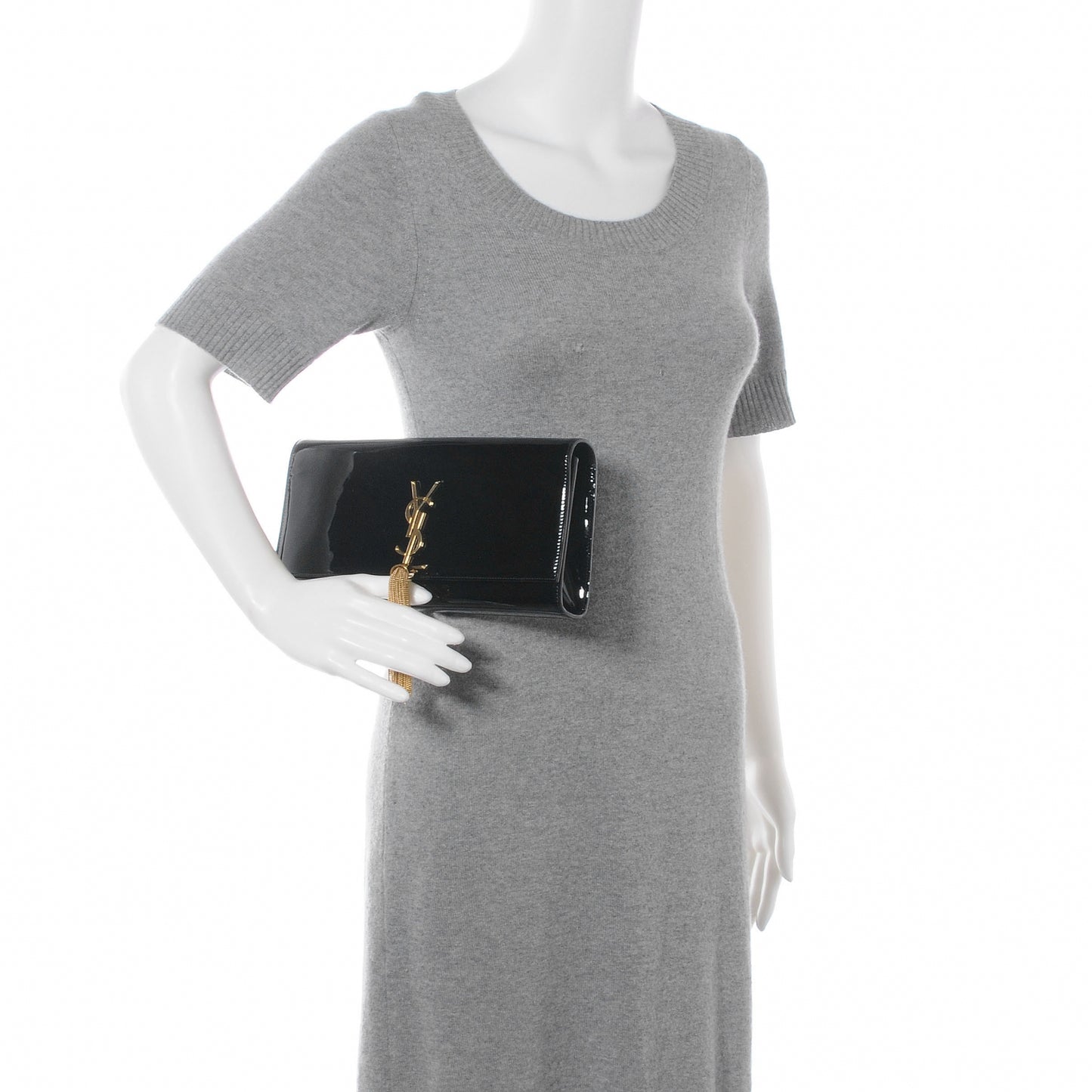 Patent Cassandre Tassel Clutch Black