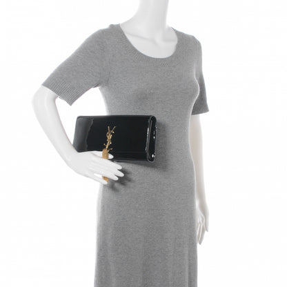 Saint Laurent Patent Cassandre Tassel Clutch Black 2 of 8