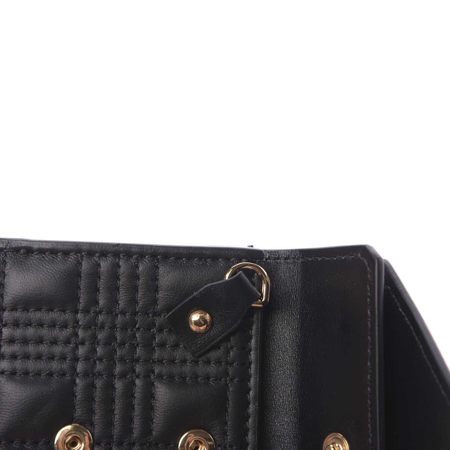 Burberry Lambskin Quilted Check Folding Wallet Black 12 of 12