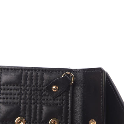 Burberry Lambskin Quilted Check Folding Wallet Black 12 of 12