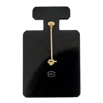Chanel Resin Pearl Perfume Bottle CC Brooch Black Gold 3 of 3