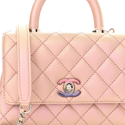 Chanel Iridescent Caviar Quilted Extra Mini Coco Handle Flap Light Pink 8 of 11