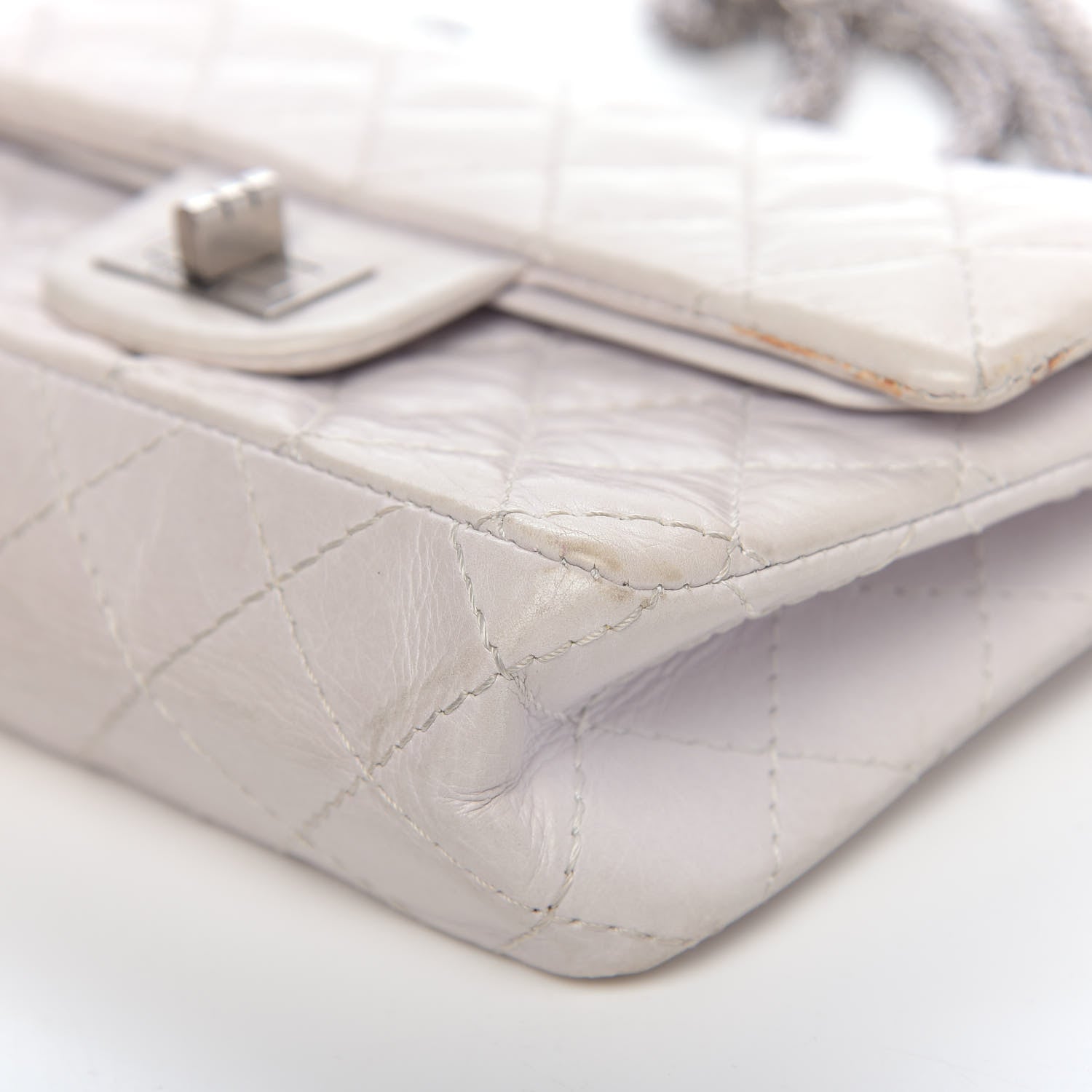Chanel Aged Calfskin 50th Anniversary 2.55 Reissue 224 Flap White 9 of 17