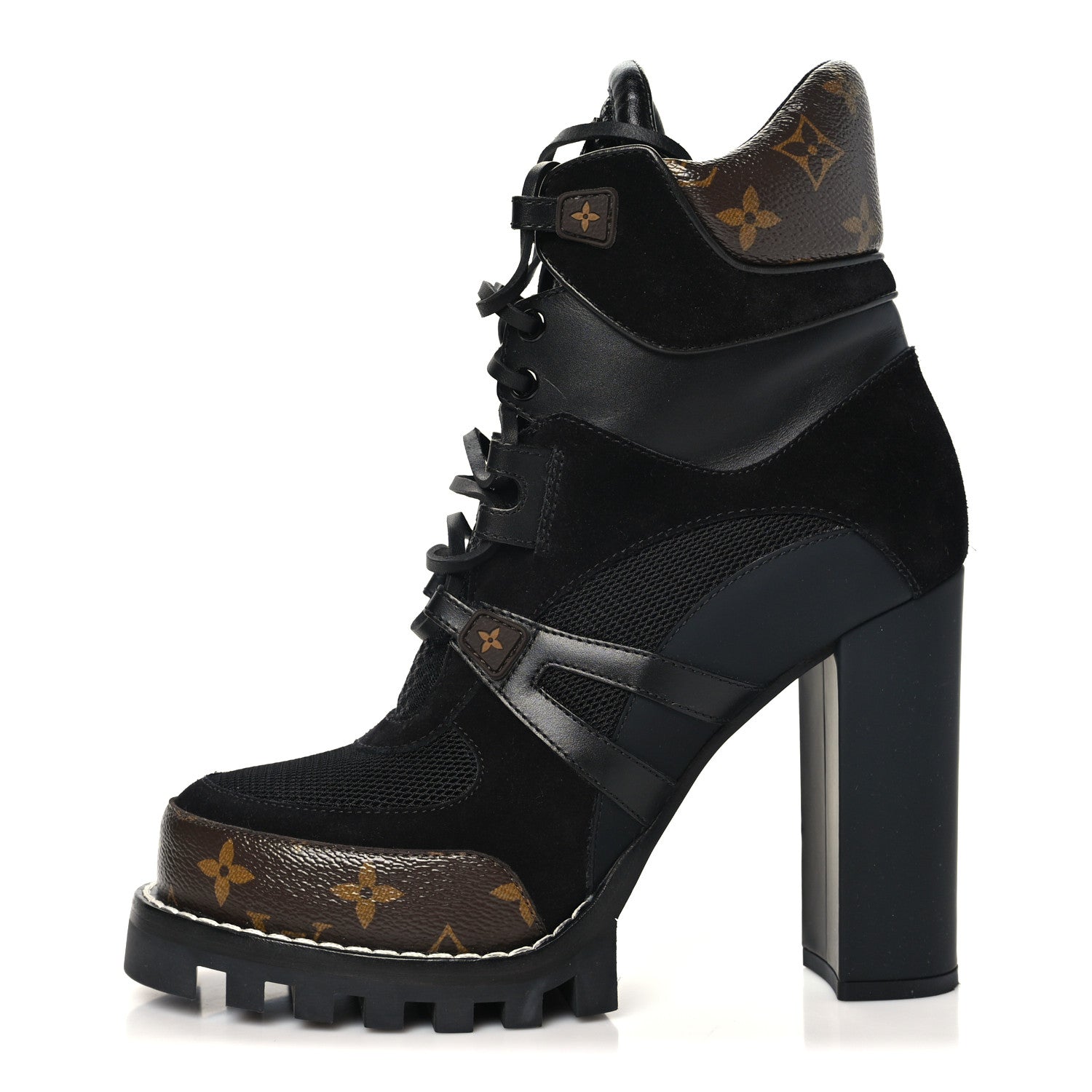 Louis Vuitton Suede Calfskin Monogram Star Trail Ankle Boots 41 Black 1 of 8