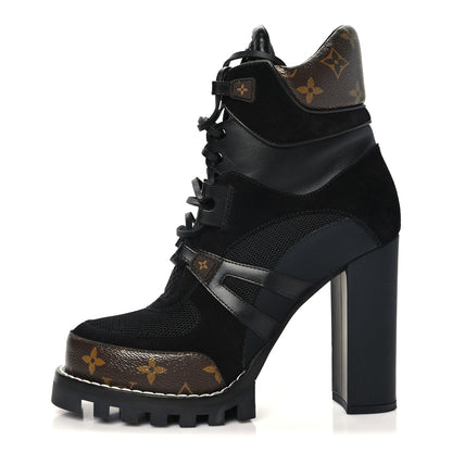 Louis Vuitton Suede Calfskin Monogram Star Trail Ankle Boots 41 Black 1 of 8