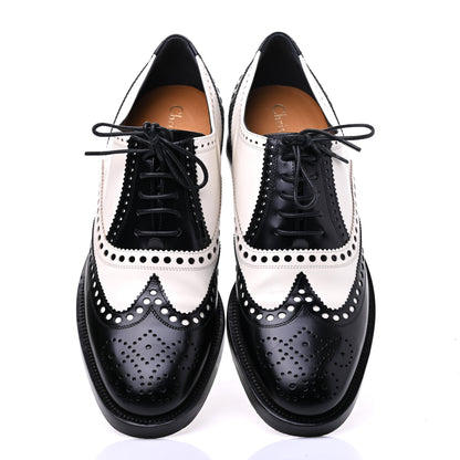 Christian Dior Calfskin Diorunit Oxford Flats 37.5 Black White 5 of 16