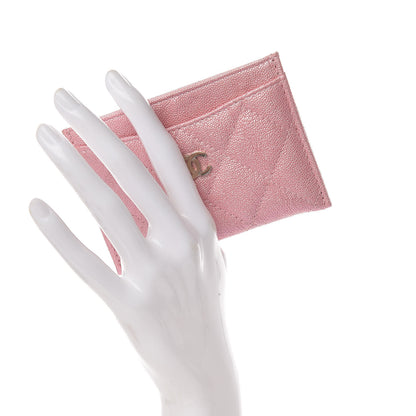 Chanel Iridescent Caviar Quilted Card Holder Rose Pink 2 of 9