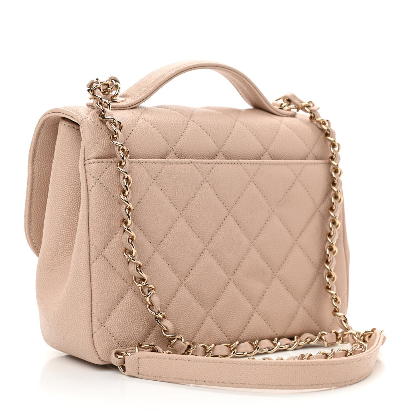 Caviar Quilted Medium Business Affinity Flap Beige