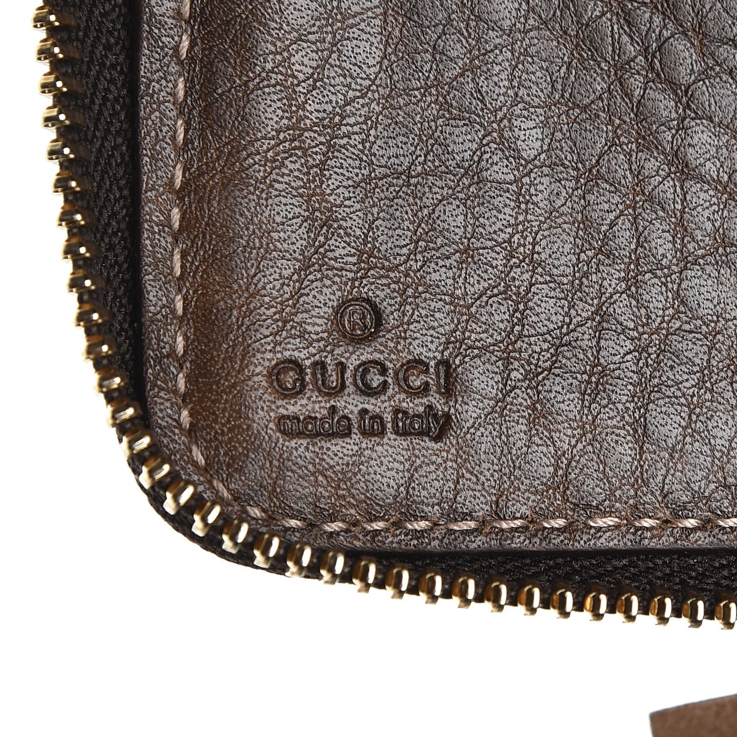 Monogram Calfskin Bamboo Tassel Zip Around Wallet Beige Ebony Chocolate