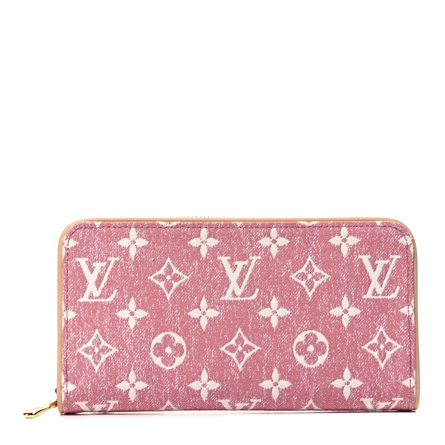 Denim Monogram Jacquard Zippy Wallet Pink
