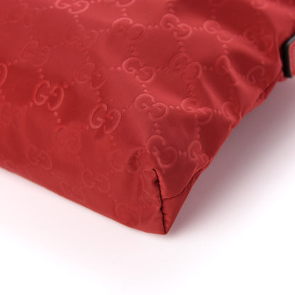 Gucci Nylon Monogram Dollar Calfskin Small Flat Messenger Bag Vibrant Red 9 of 9