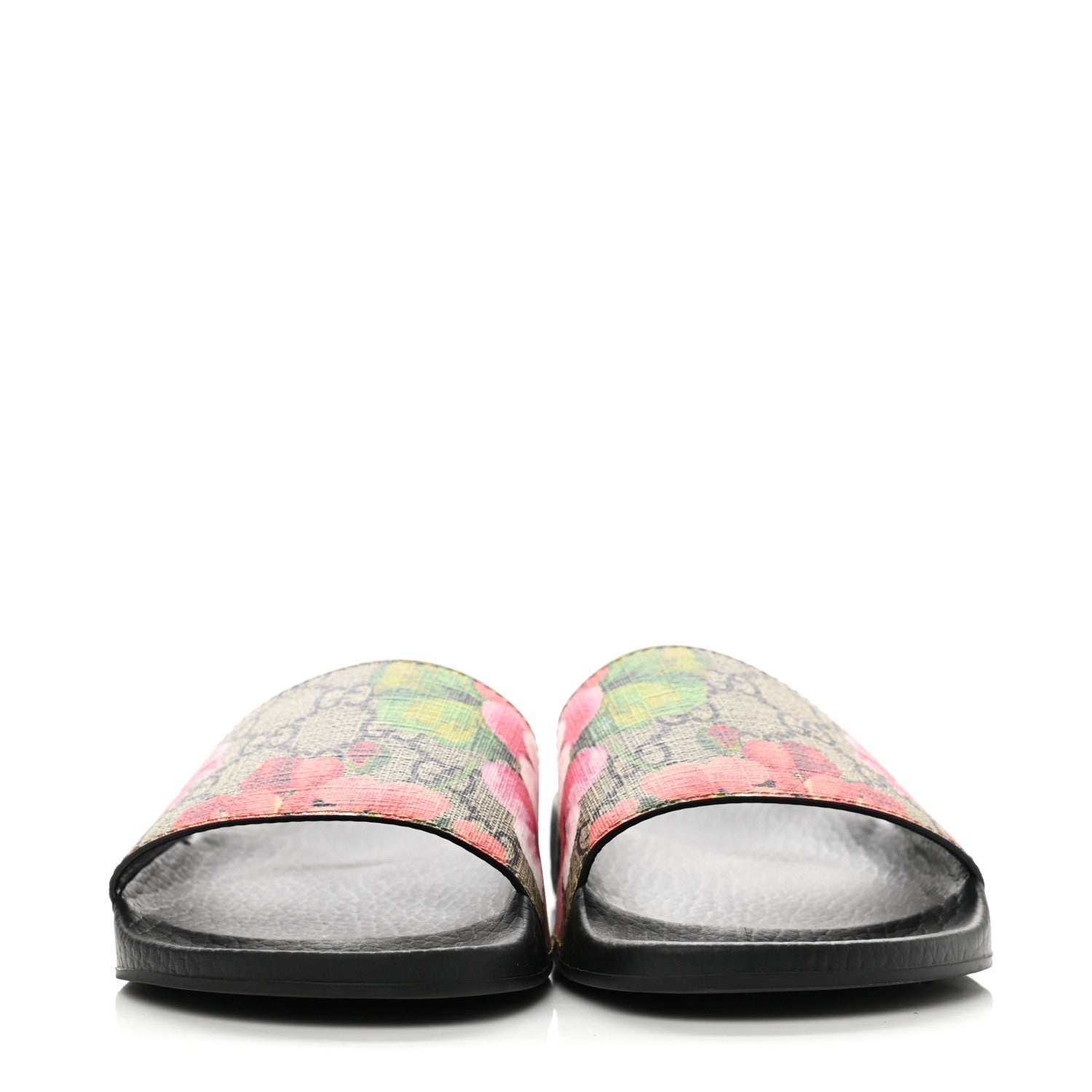 Gucci GG Supreme Monogram Blooms Slide Sandals 36 Beige Multicolor 2 of 8