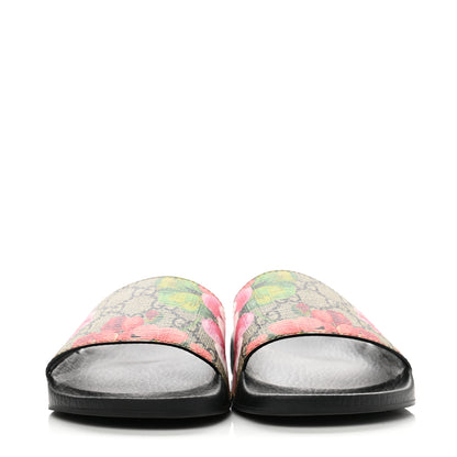 Gucci GG Supreme Monogram Blooms Slide Sandals 36 Beige Multicolor 2 of 8