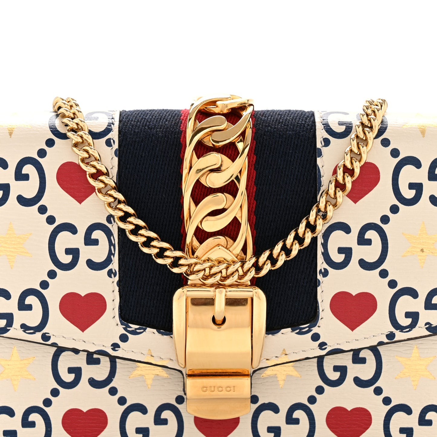Textured Calfskin Valentine's Day Super Mini Sylvie Chain Shoulder Bag Ivory