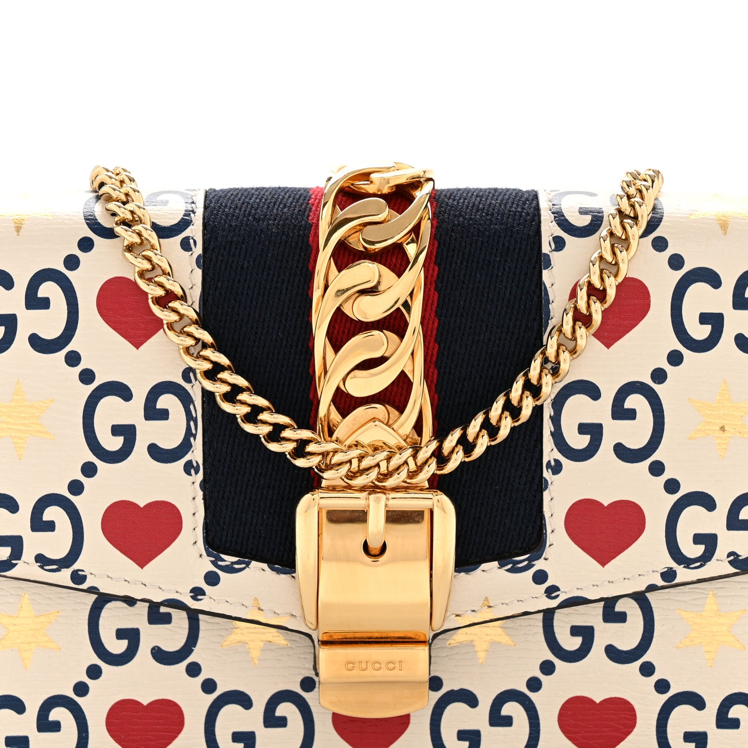 Gucci Textured Calfskin Valentine's Day Super Mini Sylvie Chain Shoulder Bag Ivory 8 of 11