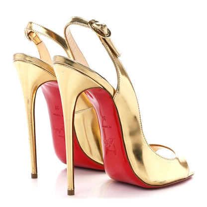 Christian Louboutin Satin Maxi Fiori Allenissima 130 Pumps 39 Gold 4 of 7