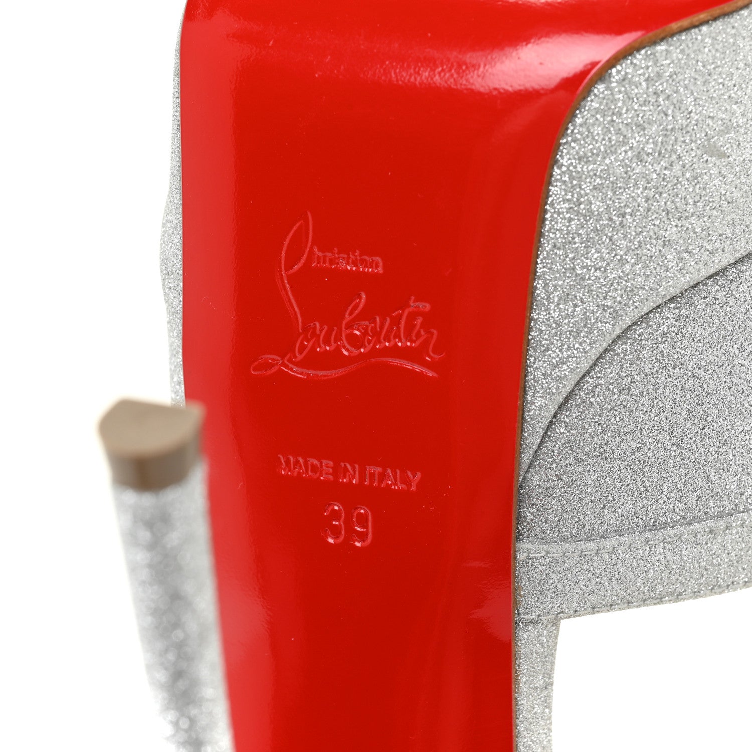 Christian Louboutin Mini Glitter Cathy 150 Pumps 39 Silver 9 of 18
