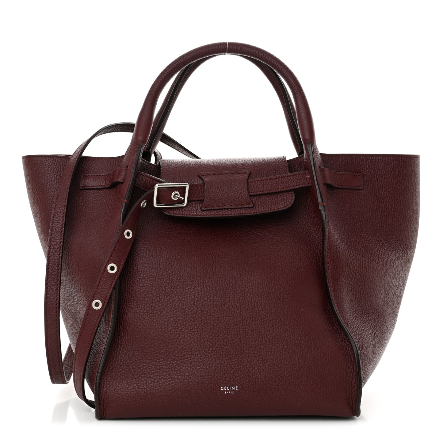 Supple Grained Calfskin Small Big Bag Wine
