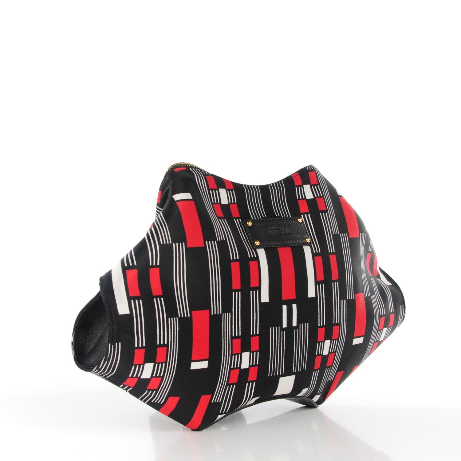 Alexander McQueen Silk Geometric Print De Manta Clutch Black 3 of 7