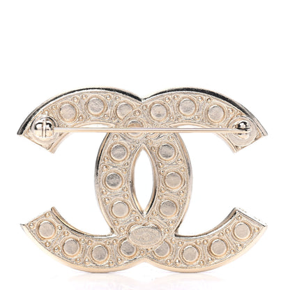 Chanel Crystal Pearl CC Brooch Gold 2 of 3